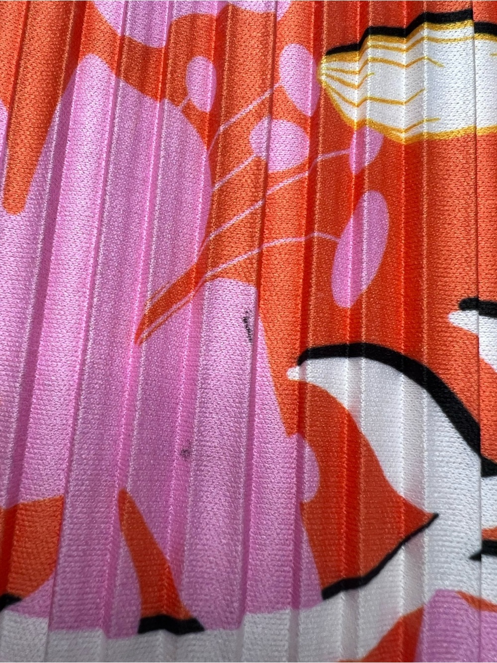 Marc New York Pleated Floral Sleeveless Top Pink Orange White Size Large - Picture 6 of 7